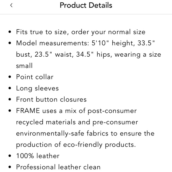 STUNNING! Frame Charlie Leather Shirt, size M - Picture 14 of 14